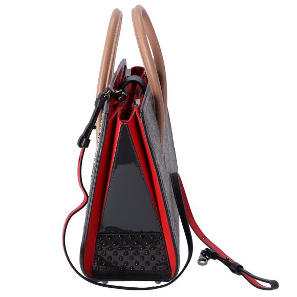 Christian Louboutin Paloma Medium Handbag Wool Gray Leather - Picture 2 of 8
